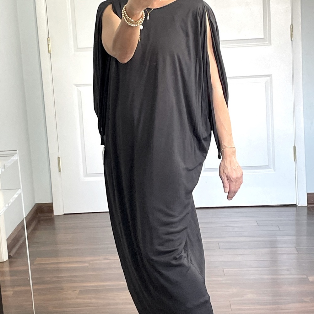 Halston Grecian midi dress open back NWT size 10 - Picture 3 of 11
